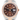 Rolex watch with brown dial and rose gold accents on a white background