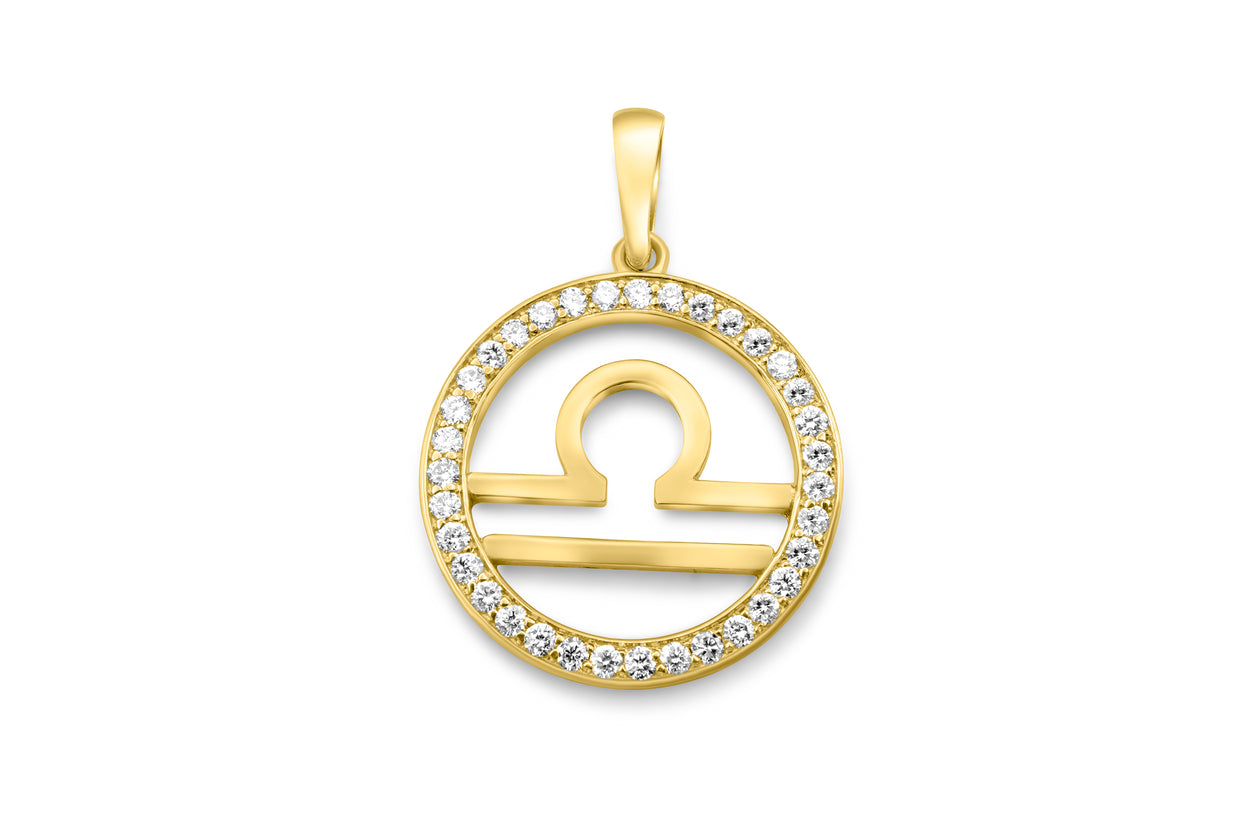 RADIANT 14K GOLD LIBRA ZODIAC DIAMOND PENDANT - 0.65 CTW - ECI Jewelers –  Elegant Creations Inc | Ketten ohne Anhänger