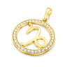14K Gold Diamond Capricorn Zodiacs Pendant