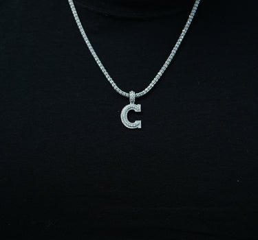 14k Gold Diamond Initial "C" Men's Pendant