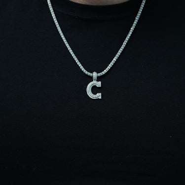 14k Gold Diamond Initial "C" Men's Pendant