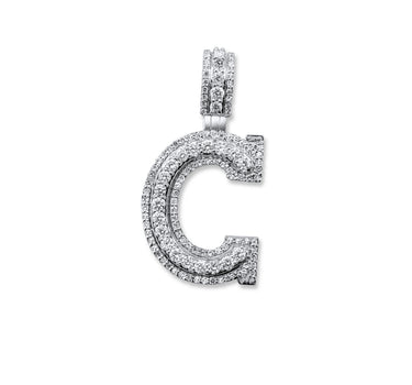14k Gold Diamond Initial "C" Pendant