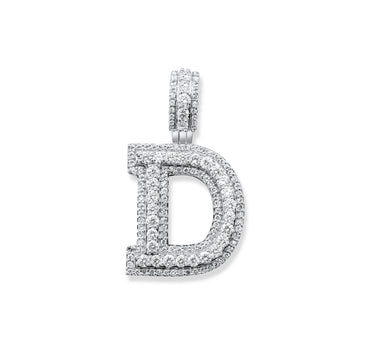 14k Gold Diamond Initial "D" Pendant