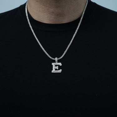 14K Gold Diamond Initial "E" Men's Pendant - 1.16 Ctw