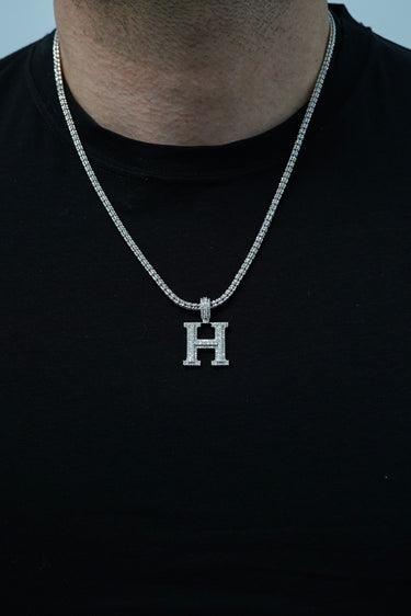 14K White Gold Diamond Initial "H" Pendant - 1.02 CT