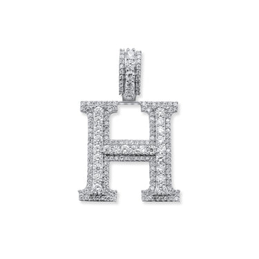 14k Gold Diamond Initial "H" Pendant 