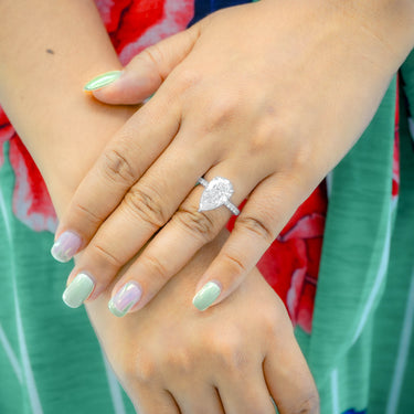 Platinum Pear-Cut Diamond Engagement Ring 5.89 CT