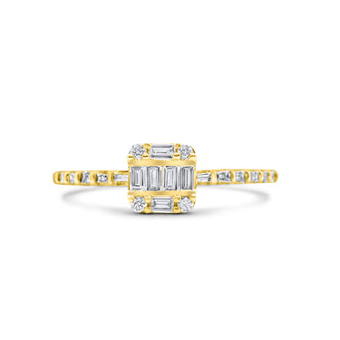 14k Yellow Gold Ladies Diamond Fancy Ring 0.22 Ctw
