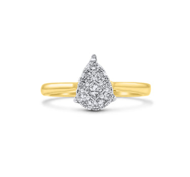  Ring 14k Yellow Gold Ladies Diamond Fancy Ring 0.22 Ctw