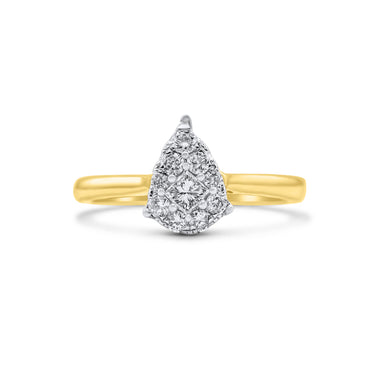  Ring 14k Yellow Gold Ladies Diamond Fancy Ring 0.22 Ctw