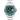 Rolex watch with green bezel and face on a white background