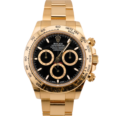 Rolex 126508 Cosmograph Daytona 40 mm 18K Yellow Gold Black Index Dial Box and Papers 2024
