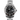 stainless steel Rolex submariner watch with black dial on a white background