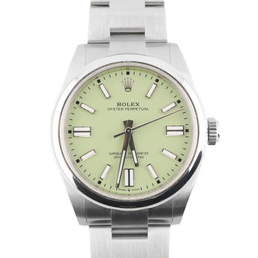 Rolex 134300 Oyster Perpetual 41 mm Pistachio Dial Oyster Box and Papers 2025