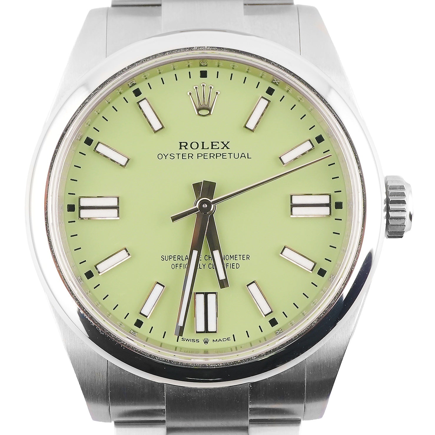 ROLEX OYSTER 空箱のみ Rolex 134300 Oyster Perpetual 41 mm Smooth Bezel Pistachio Dial