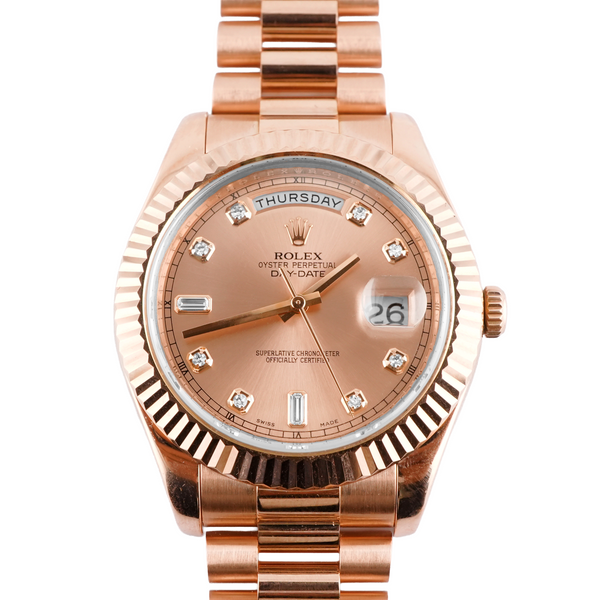 Rolex 218235 Day-Date II 41 mm 18K Rose Gold Sundust Dial  display picture 3