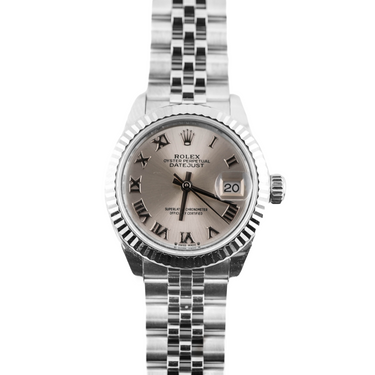 Rolex 279174 Lady-Datejust 28 mm Fluted Bezel Silver Dial Jubilee