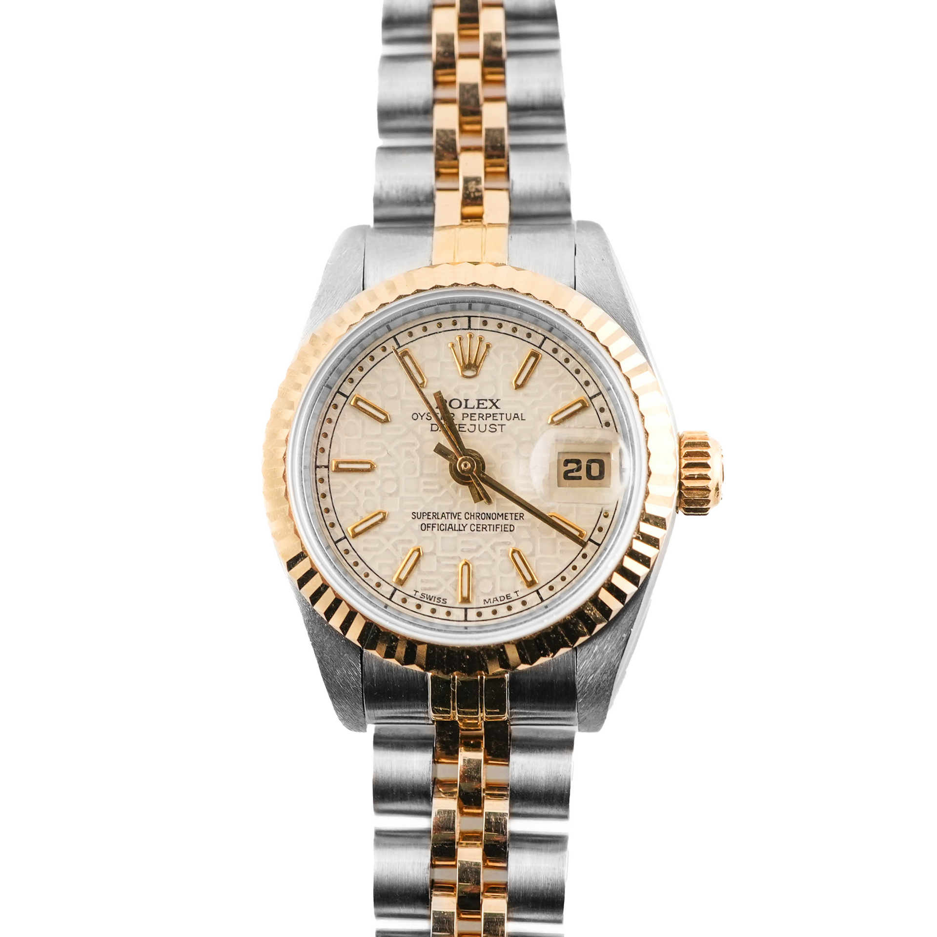 Rolex 69173 Lady-Datejust 26 mm Linen Jubilee Index Dial Jubilee