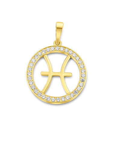 Shop the 14K gold Pisces zodiac pendant featuring 0.65 carats of diamonds. A brilliant tribute to Pisces’ imagination, empathy, and dreamy spirit. Available now at ECI Jewelers.