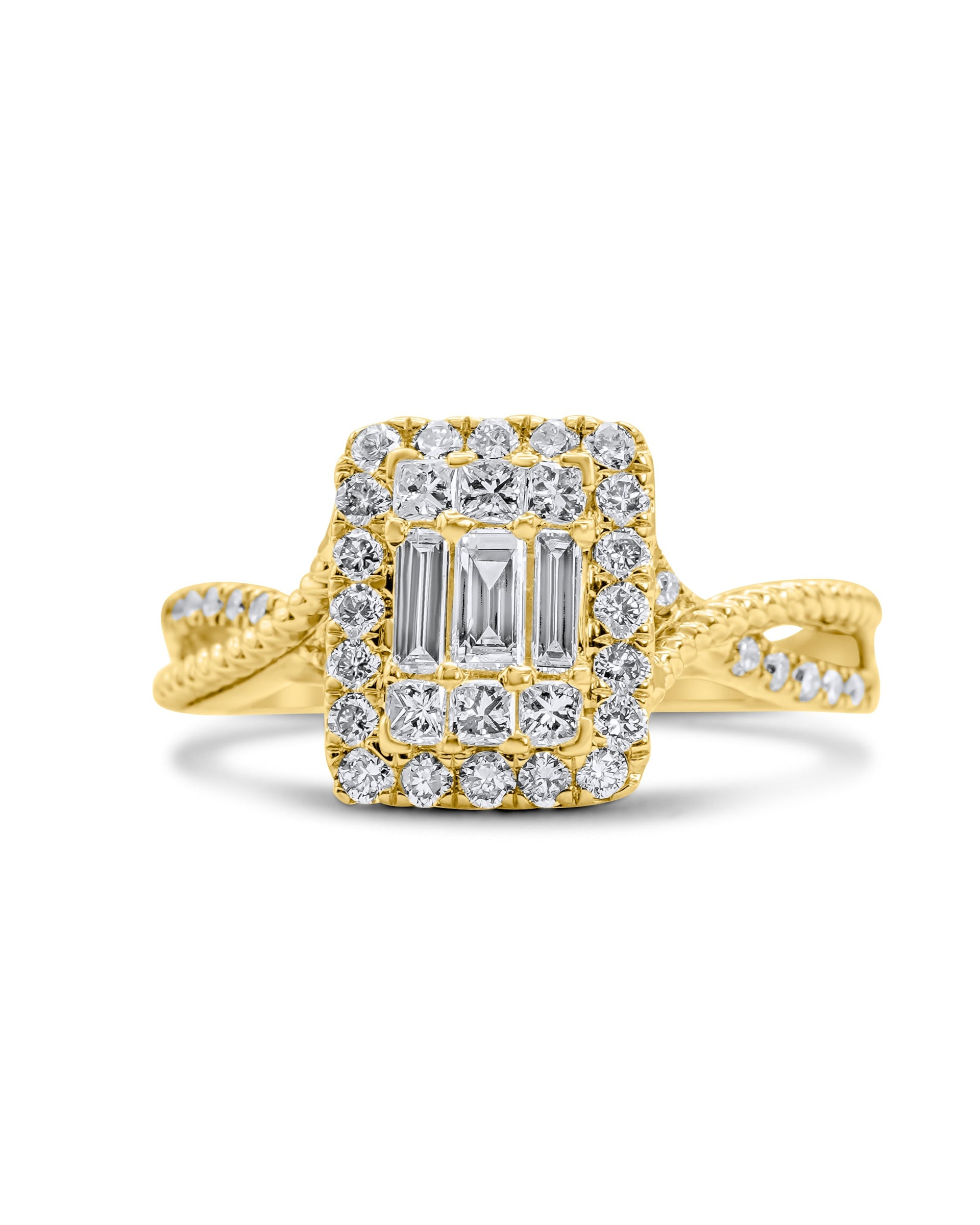 14K Yellow Gold Ladies' Diamond Criss Cross Ring (0.53 CTW) 14K Yellow Gold Ladies' Diamond Criss Cross Ring (0.53 CTW)
