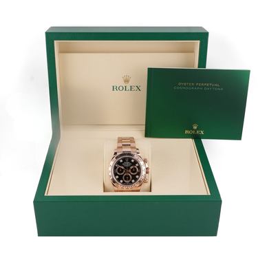 Rolex 116505 Cosmograph Daytona 40 mm 18K Rose Gold Black Diamond Dial with Box 2021