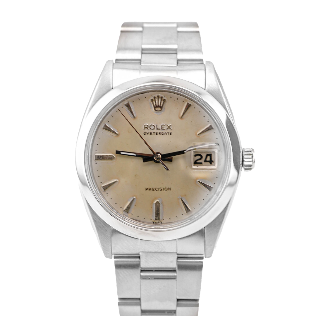 Rolex 6694 Oyster Date 34 mm Smooth Bezel White Index Dial Oyster