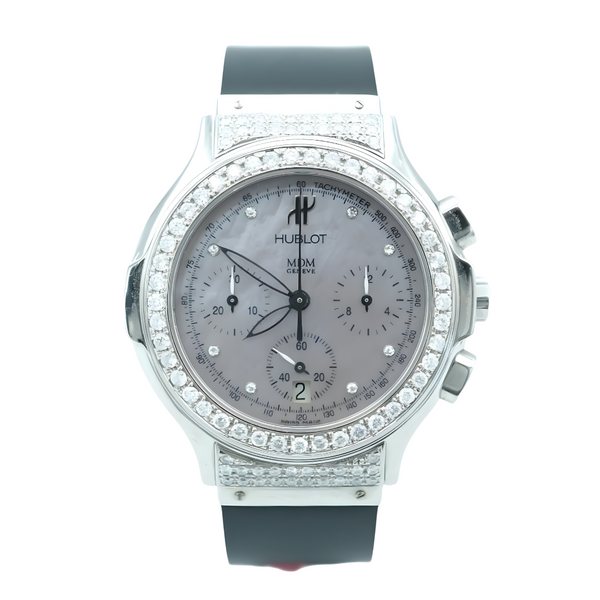 服/ファッション HUBLOT MDM GENEVE 1640.1 Hublot MDM Geneve Chrono Date 1640.1 — Art Dial Watch