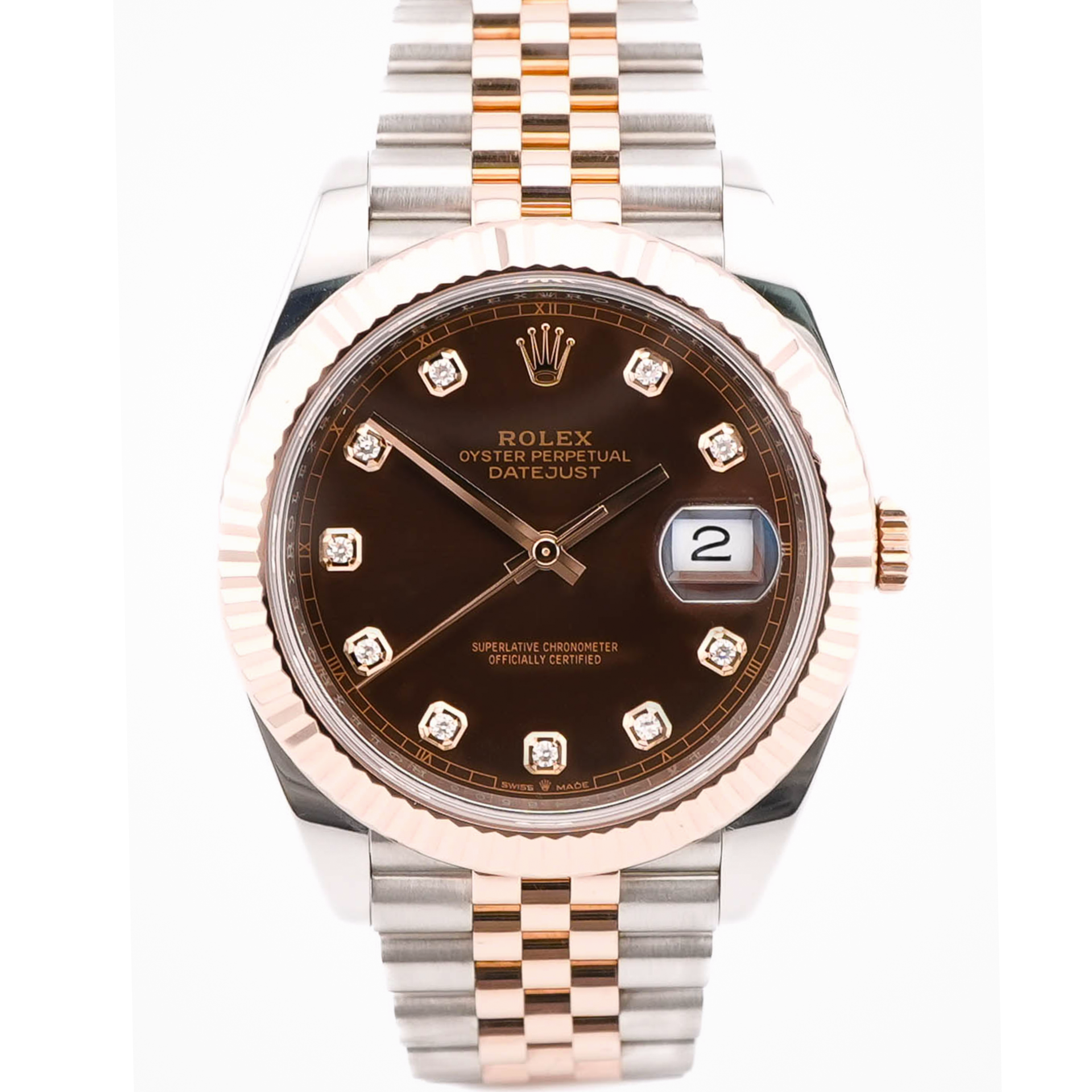 Rolex 126331 Datejust 41 mm Chocolate Brown Diamond Dial Jubilee