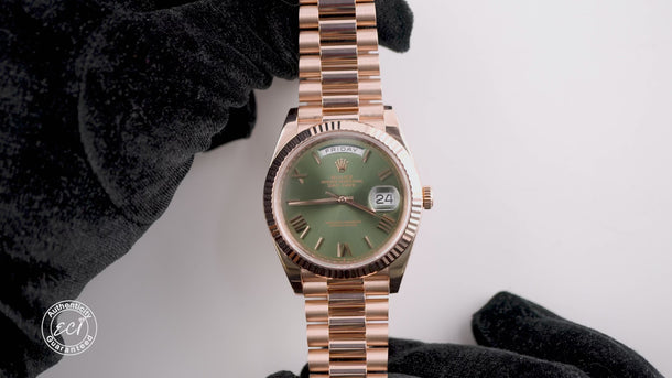 Rolex 228235 Day-Date 40mm Green Olive Dial President Bracelet Box & Papers 2020