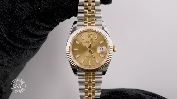 Rolex 126333 Datejust 41 mm Champagne Dial Jubilee Bracelet Box and Papers 2016