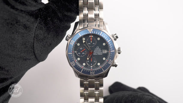 Omega 2599.80 Seamaster Diver 300 M Blue Dial Stainless Steel Bracelet Box 1993