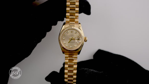 Rolex 179178 Lady-Datejust 26 mm Champagne Dial President Bracelet Box 2002