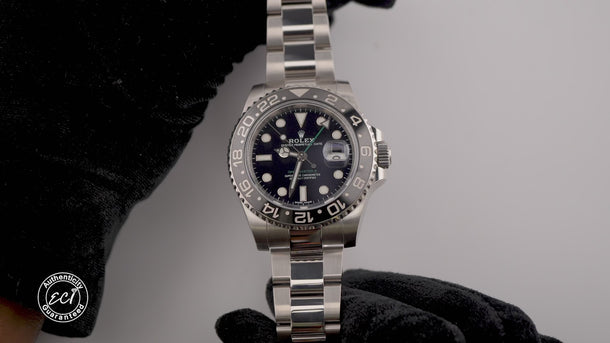 Rolex 116710LN GMT-Master II 40 mm Ceramic Bezel Black Dial Box and Papers 2015
