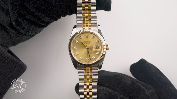 Rolex 116233 Datejust 36 mm Champagne Dial Jubilee Bracelet Box and Papers 2014