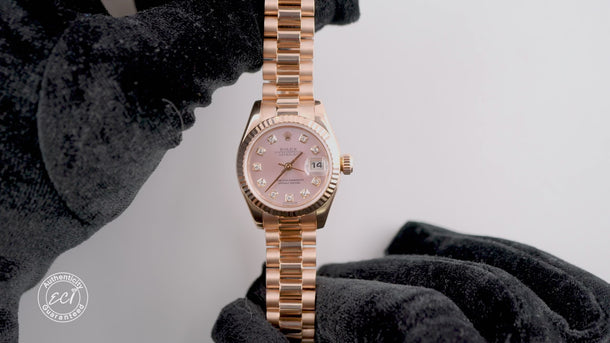 Rolex 179175 Lady-Datejust 26 mm Pink Diamond Dial President Box and Papers 2003