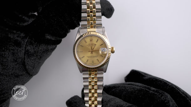 Rolex 68273 Datejust 31 mm Champagne Dial Jubilee Bracelet Box and Papers 1991