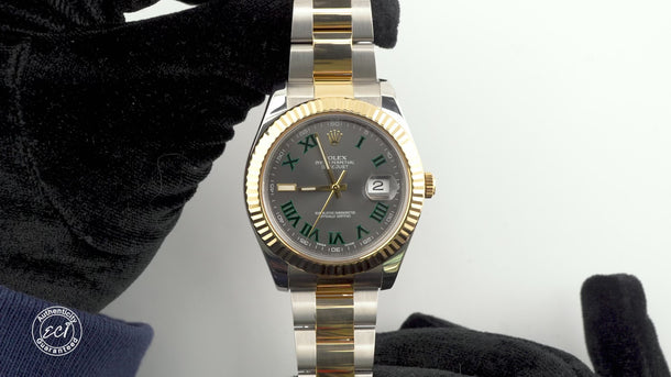 Rolex 116333 Datejust II 41mm Wimbledon Dial Oyster Bracelet Box and Papers 2013