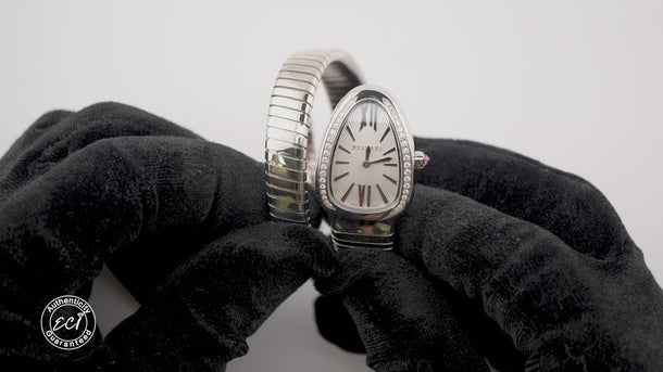 Bvlgari 101827 Serpenti Tubogas 35mm Silver Dial Box & Papers 2026