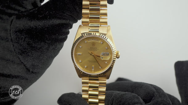 Rolex 18238 Day-Date 36mm Champagne Dial President Bracelet Box & Papers 1990