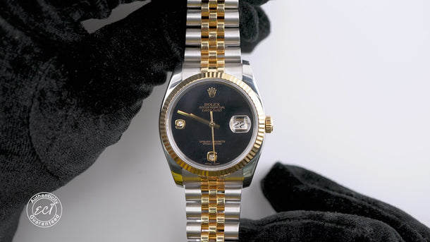 Rolex 116233 Datejust 36mm Black Onyx Dial Jubilee Bracelet Box and Papers 2005