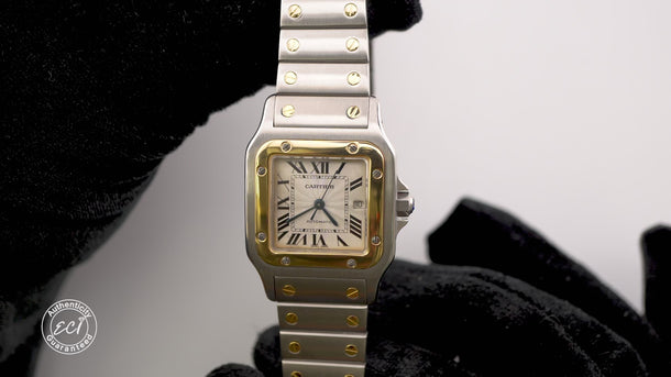 Cartier 2319 Santos Galbée White Roman Dial Stainless Steel Box 2003