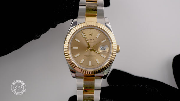Rolex 116333 Datejust II 41 mm Champagne Dial Oyster Bracelet Box 2014