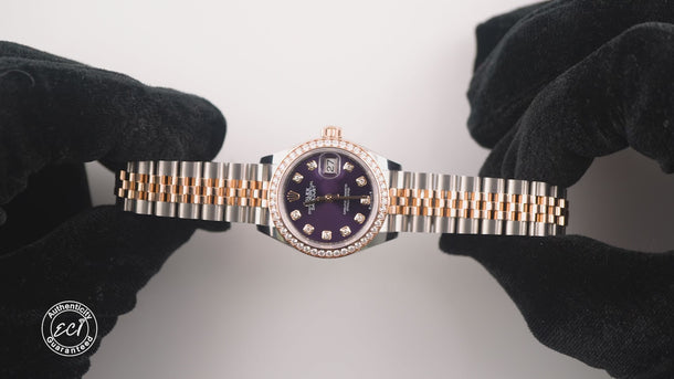 Rolex 279381RBR Lady-Datejust 28 mm Aubergine Diamond Dial Box and Papers 2025