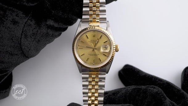 Rolex 116233 Datejust 36 mm Champagne Dial Jubilee Bracelet Box and Papers 1998