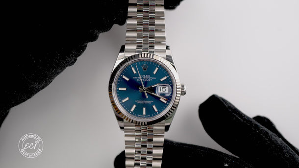 Rolex 126234 Datejust 36 mm Blue Index Dial Jubilee Bracelet Box & Papers 2026