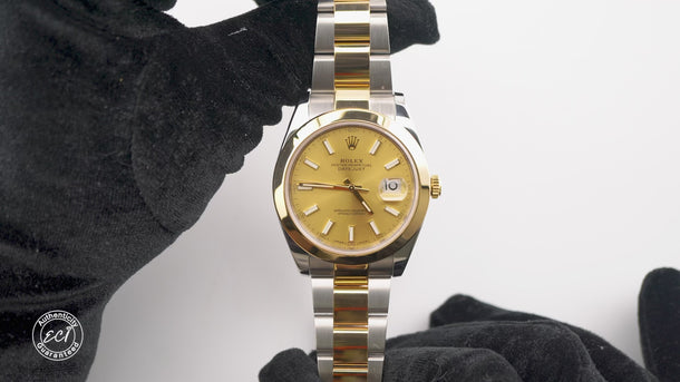 Rolex 126303 Datejust 41 mm Smooth Bezel Champagne Index Dial Box & Papers 2018