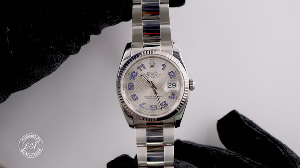 Rolex 116234 Datejust 36 mm Silver Arabic Dial Oyster Bracelet Box & Papers 2013