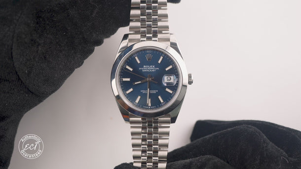 Rolex 126300 Datejust 41 mm Blue Index Dial Jubilee Bracelet Box and Papers 2022