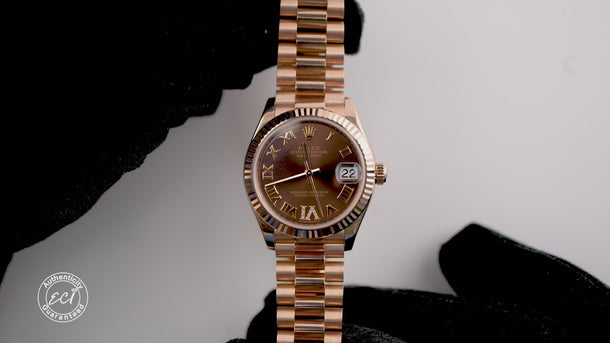 Rolex 278275 Datejust 31 mm Chocolate Dial President Bracelet Box & Papers 2021