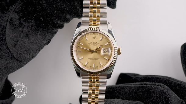 Rolex 116233 Datejust 36 mm Champagne Dial Jubilee Bracelet Box and Papers 2017